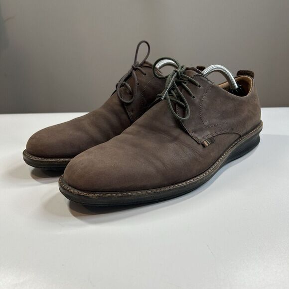 Ecco Shoes Mens 45 US 11.5 Brown Leather Lace Up Oxford Dress See Description - Picture 1 of 8